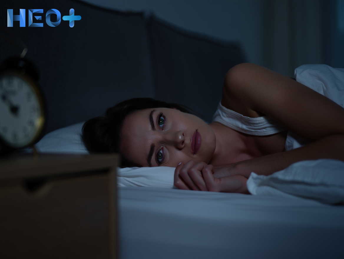 Мужчина лежит в кровати и не может заснуть