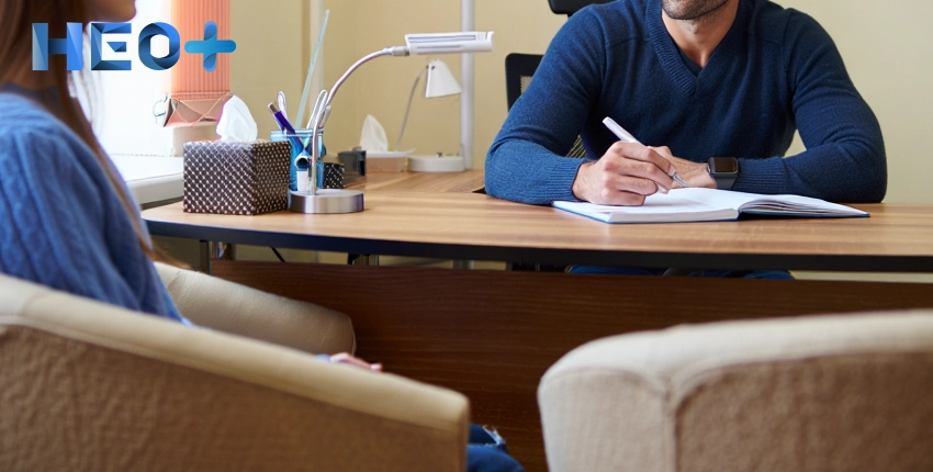 Женщина на сеансе психотерапевта