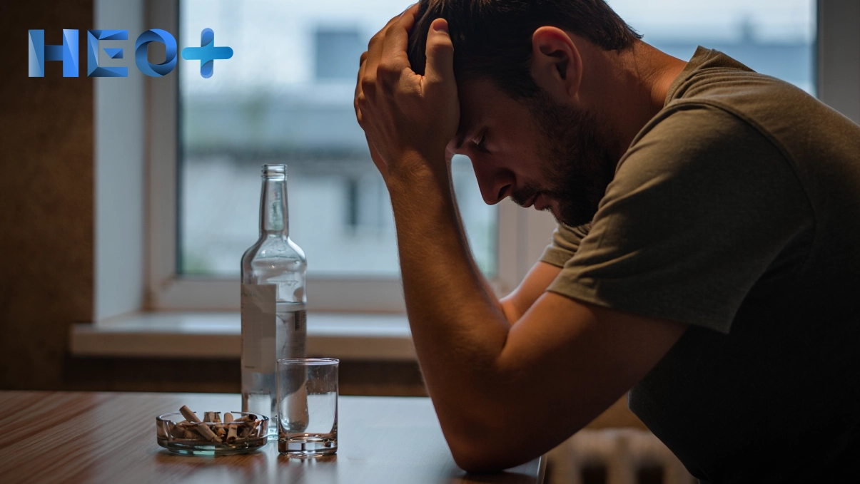 Алкоголик за столом