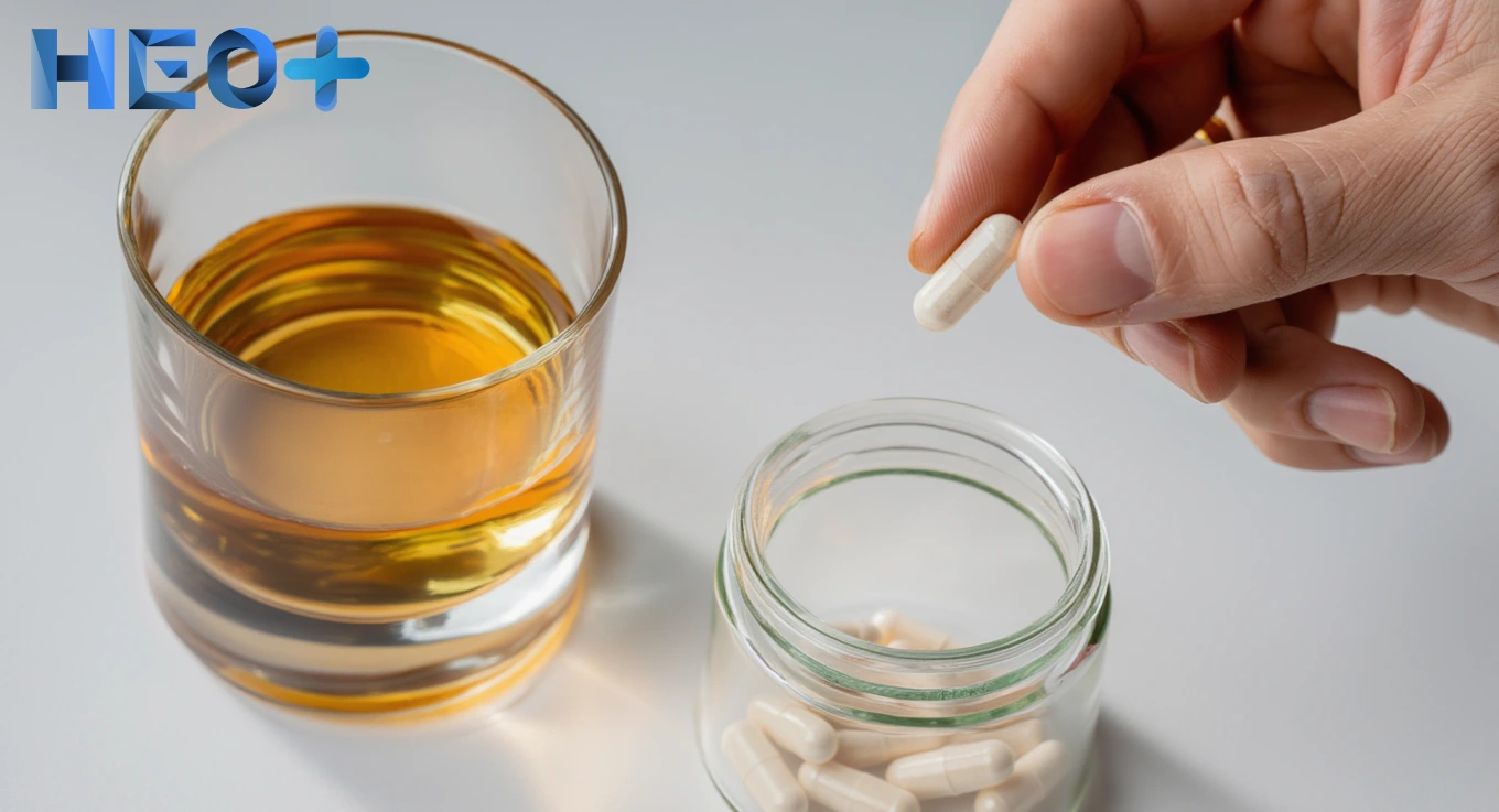 Мужчина добавляет урсосал в виски