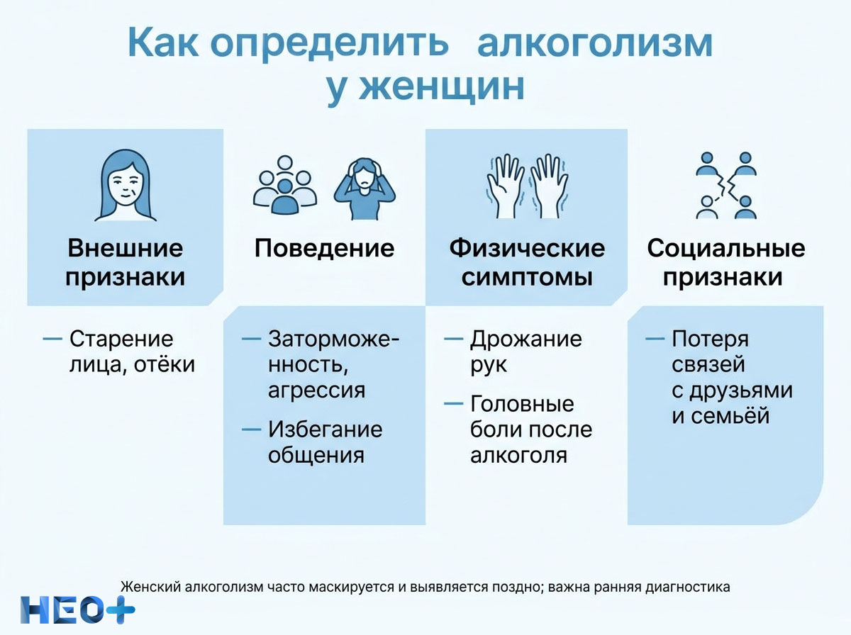 Как определить алкоголизм у женщин инфографика